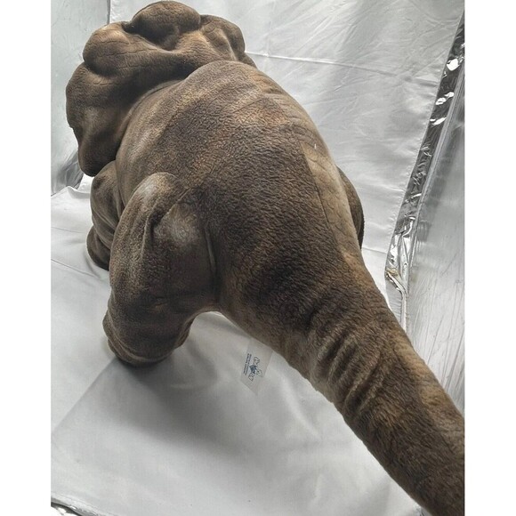 Vintage HugFun Dinosaur Dino Brown Triceratops 30” Plush Stuffed Animal Toy RARE - Picture 9 of 16